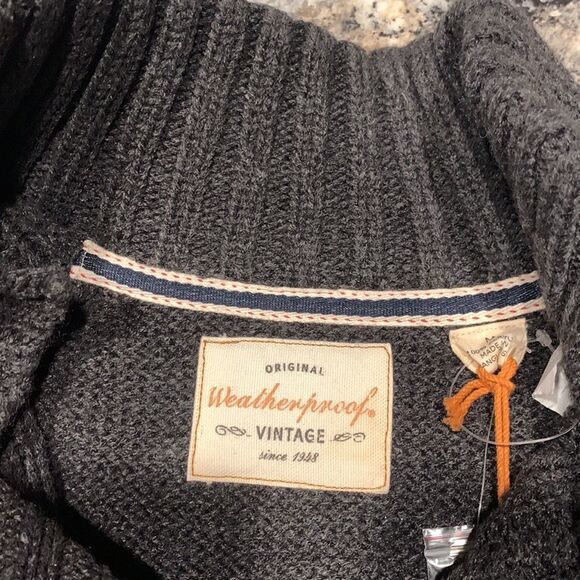 Weatherproof NWT Weatherproof Vintage Cable Knit Pullover Sweater Medium Gray - Picture 11 of 11